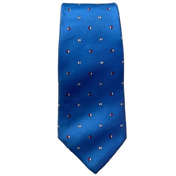 Vintage Yves Saint Laurent YSL Men's Blue Tie Silk Slip Stitch EUC #0633-OC - Picture 1 of 7